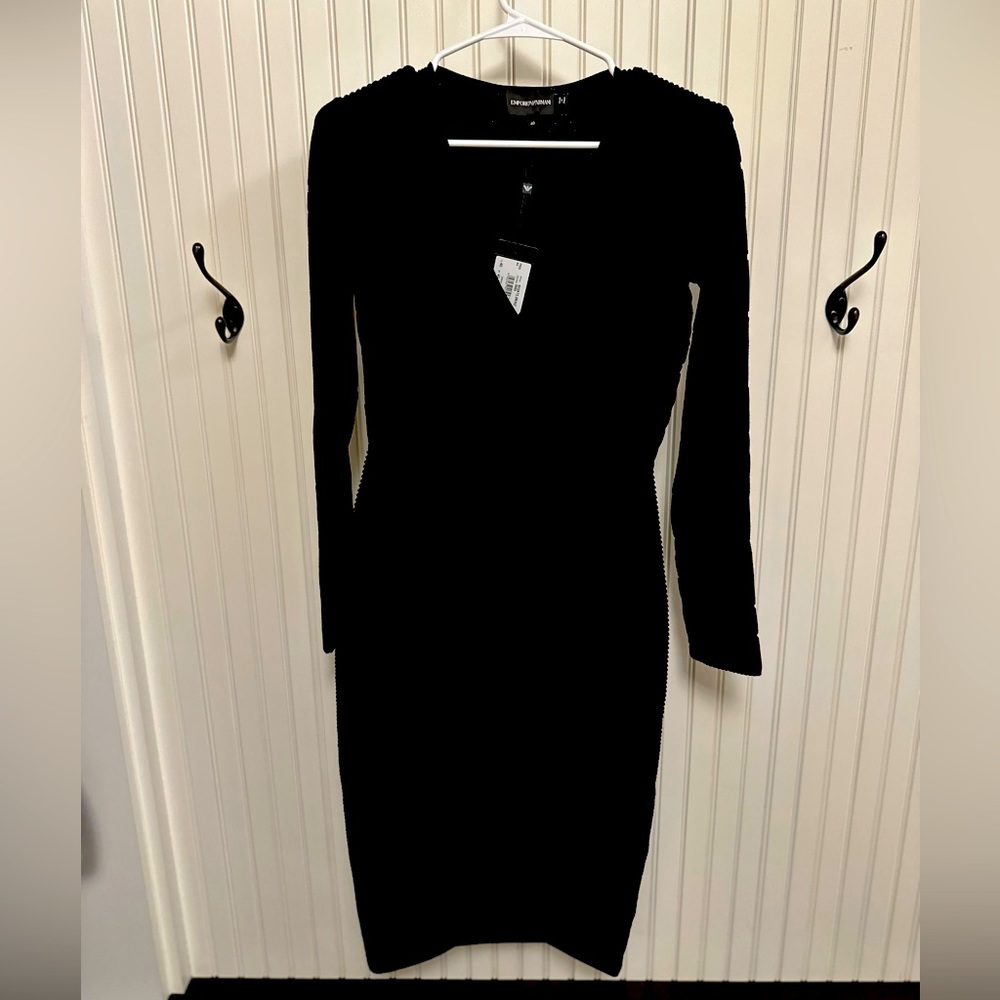 Emporio Armani Black Dress Size 40 New